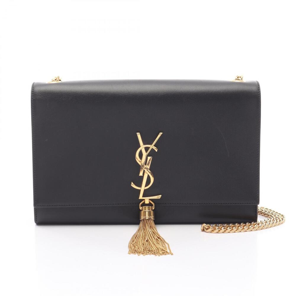Saint Laurent Paris Kate Monogram Shoulder Bag Leather Black